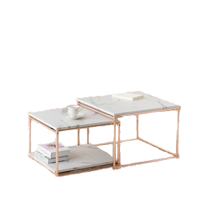 Pink gold nesting tables