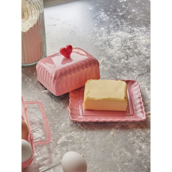 Heart butter dish