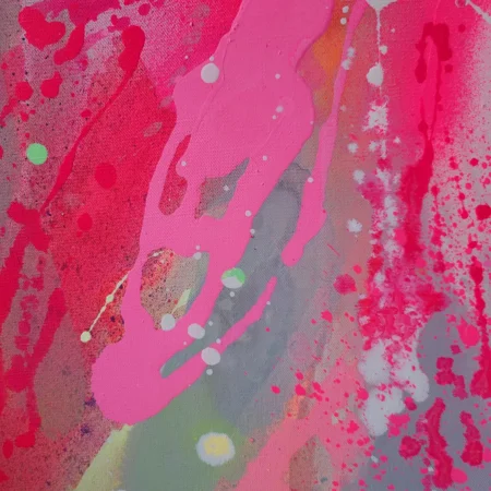 Fluo Pink Abstract Painting on Canvas - 画像 (7)