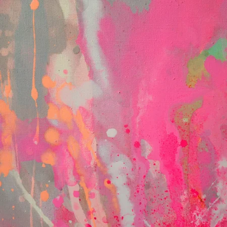 Fluo Pink Abstract Painting on Canvas - 画像 (9)