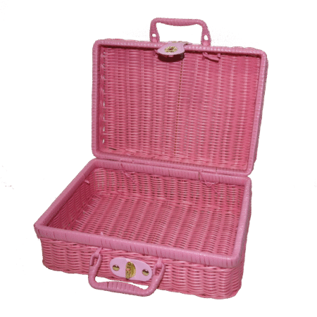 Pink Rattan Basket