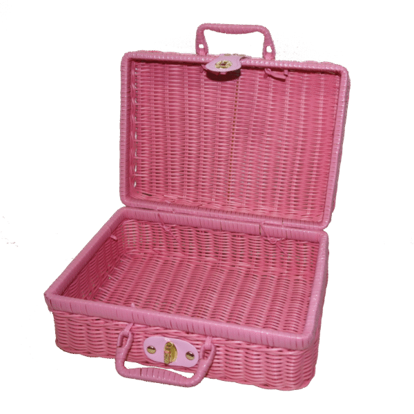 Pink Rattan Basket