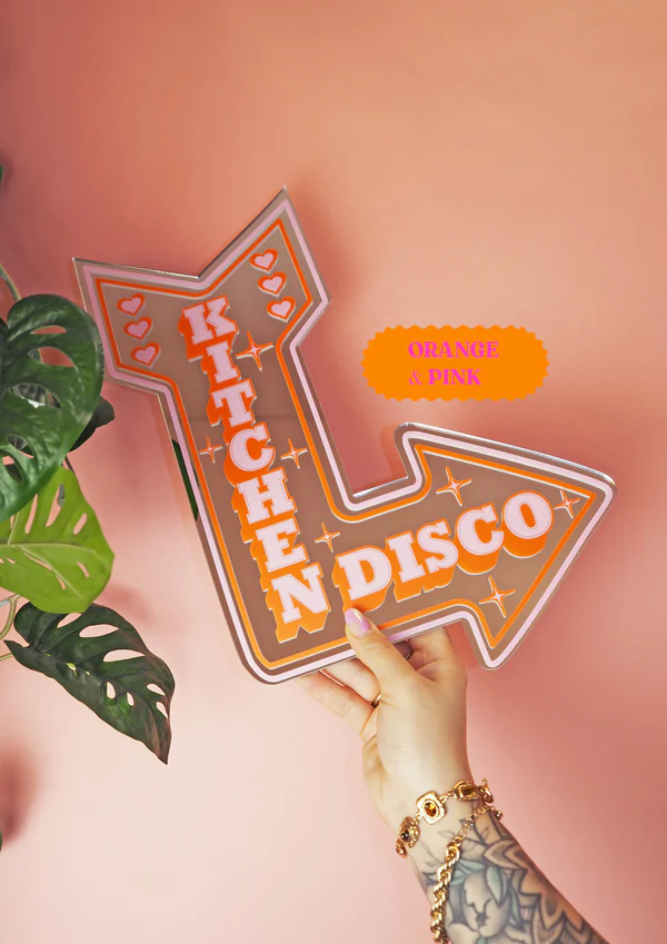 Retro Kitchen Disco Arrow Mirror