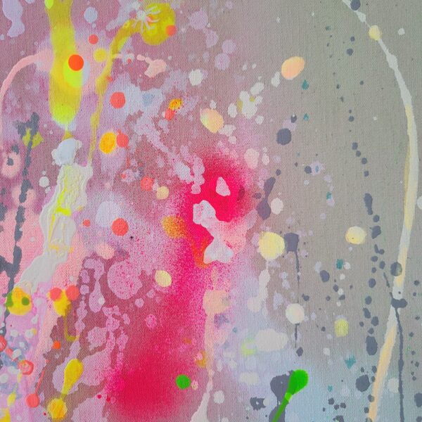 Neon Abstract Painting: Original Handmade Acrylic Canvas Art