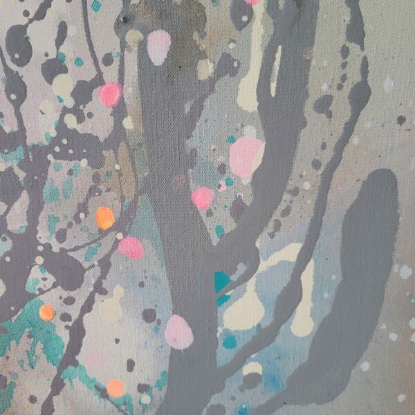 Neon Abstract Painting: Original Handmade Acrylic Canvas Art