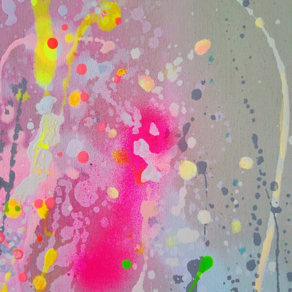 Neon Abstract Painting: Original Handmade Acrylic Canvas Art