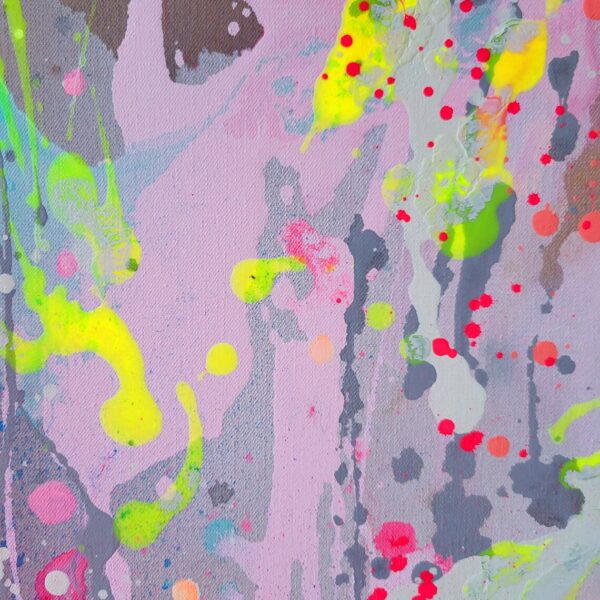 Neon Abstract Painting: Original Handmade Acrylic Canvas Art