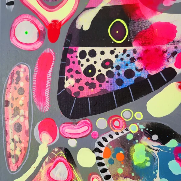 Neon Acrylic Painting on Canvas: Modern Colorful Abstract Art