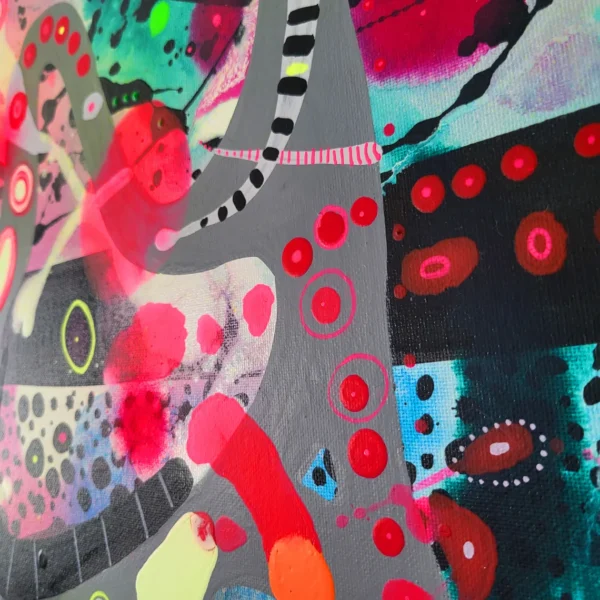 Neon Acrylic Painting on Canvas: Modern Colorful Abstract Art