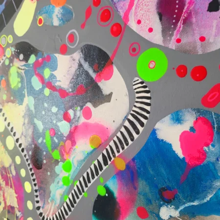 Neon Acrylic Painting on Canvas: Modern Colorful Abstract Art - 画像 (5)