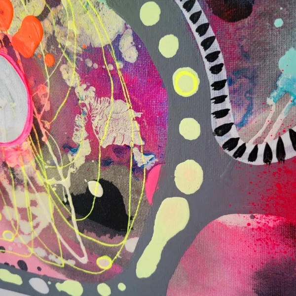 Neon Acrylic Painting on Canvas: Modern Colorful Abstract Art