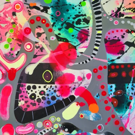 Neon Acrylic Painting on Canvas: Modern Colorful Abstract Art - 画像 (8)