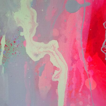 Painting on canvas abstract modern art fluo orange yellow - 画像 (5)