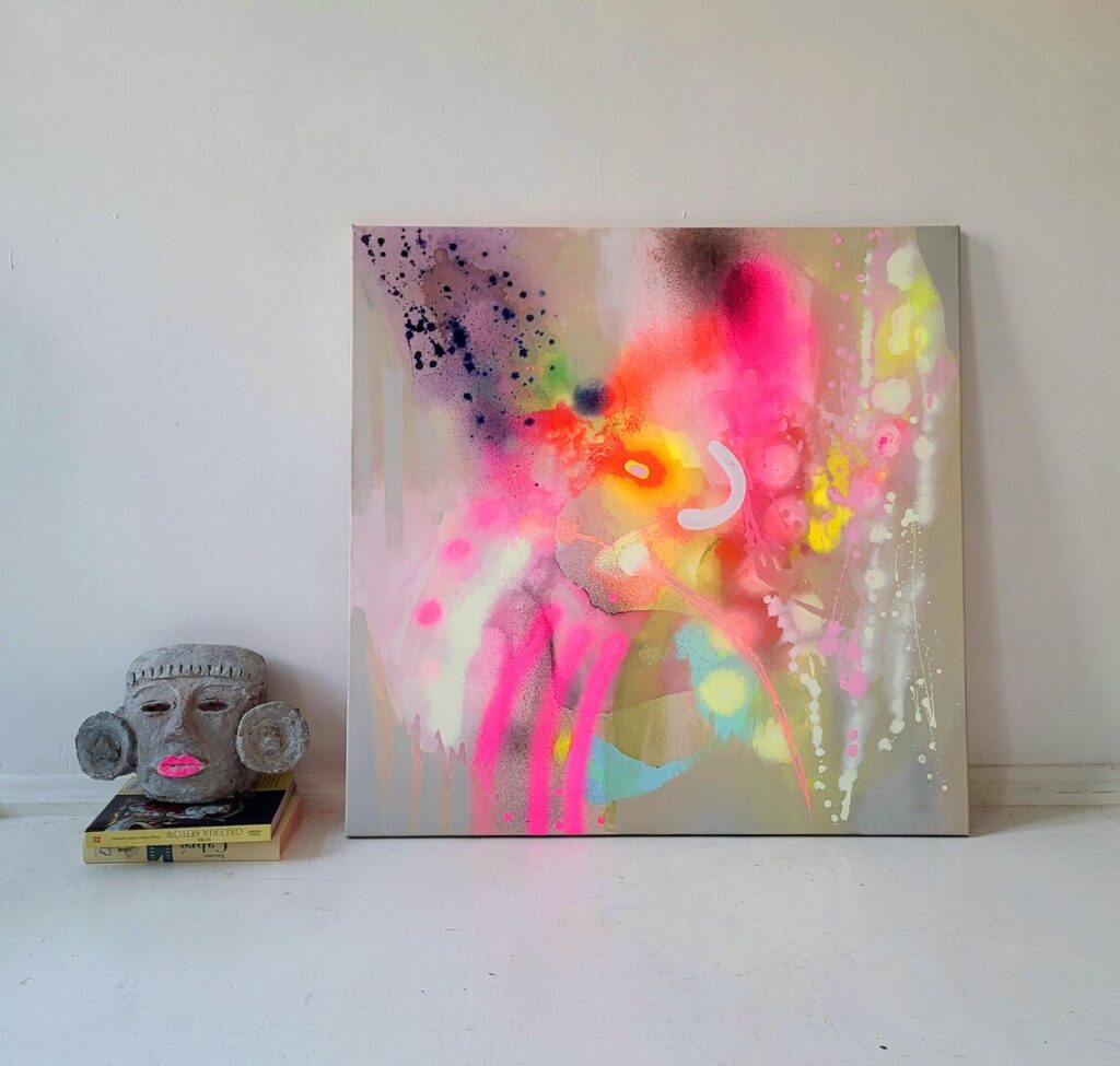 アクリル原画 抽象画 蛍光