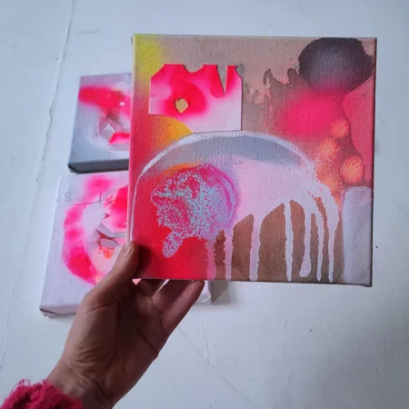 Set of 4 paintings on canvas - 画像 (3)