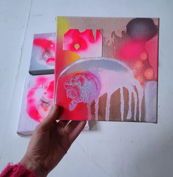 Set of 4 paintings on canvas