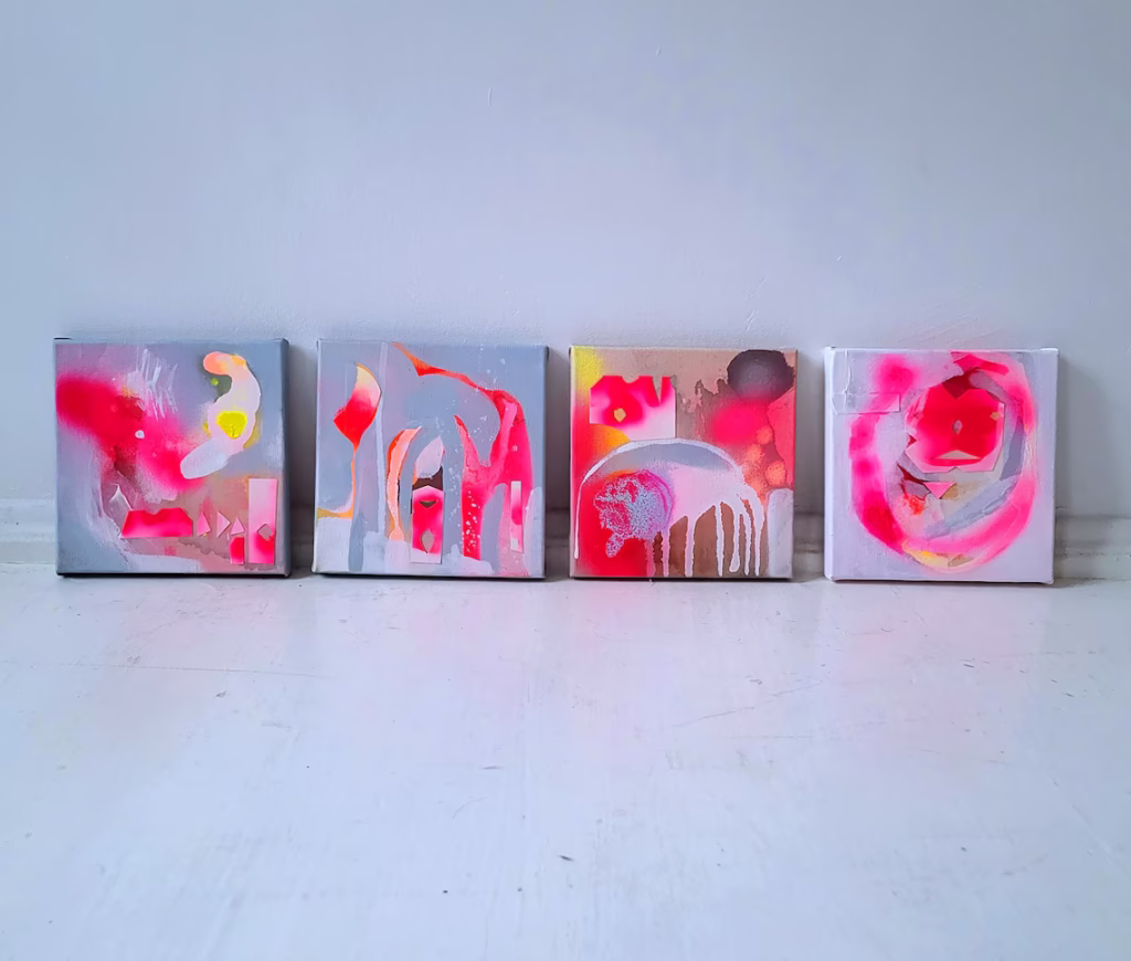 アクリル原画 4枚セット ピンク
