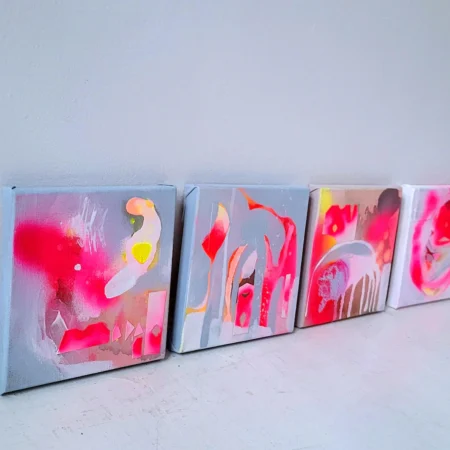 Set of 4 paintings on canvas - 画像 (6)