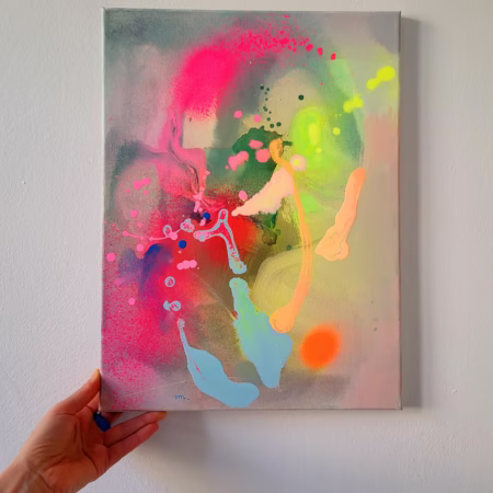 Neon Abstract Canvas Painting Set - 画像 (4)