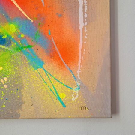 Fluo colors abstract painting on canvas - 画像 (4)