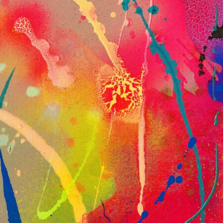 Fluo colors abstract painting on canvas - 画像 (6)