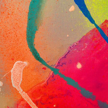 Fluo colors abstract painting on canvas - 画像 (7)