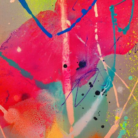 Fluo colors abstract painting on canvas - 画像 (8)