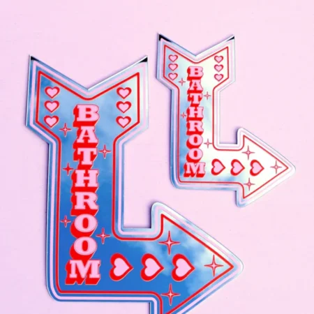 Retro Bathroom Arrow Mirror