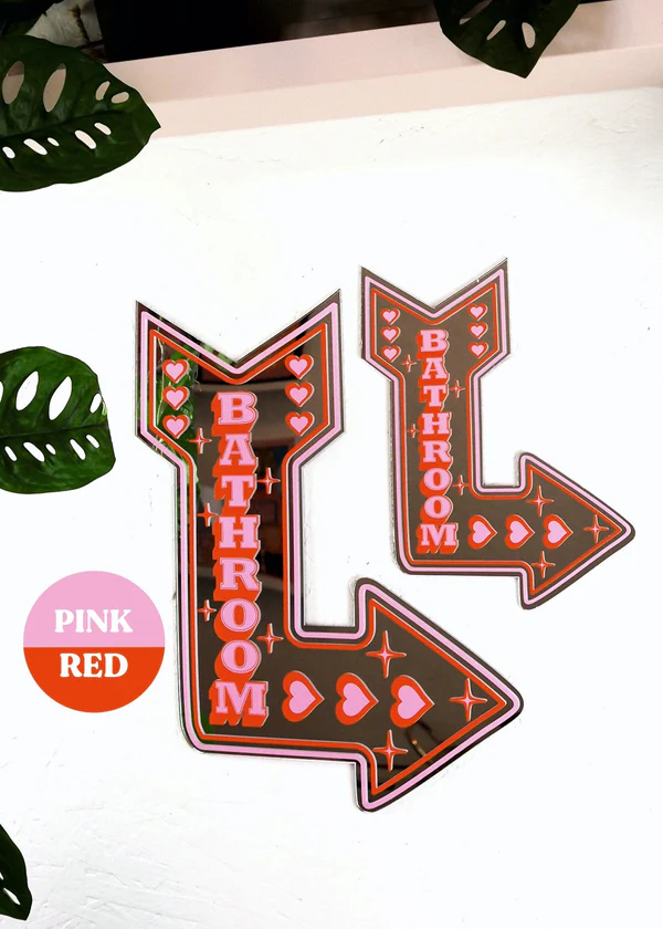 Retro Bathroom Arrow Mirror