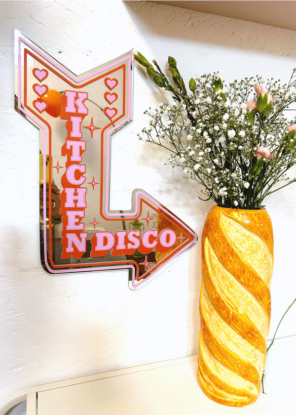 Retro Kitchen Disco Arrow Mirror