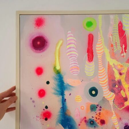 アクリル原画 抽象画 モダン カラフルの角アップイメージ