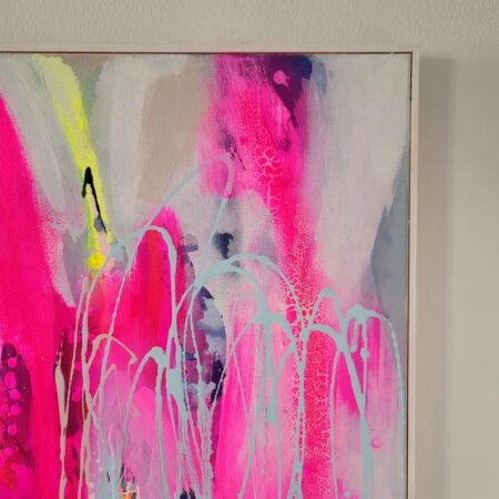 アクリル原画-抽象画-蛍光ピンクの角アップイメージ