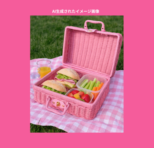 Pink rattan basket set