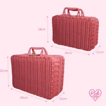 Pink Rattan Basket
