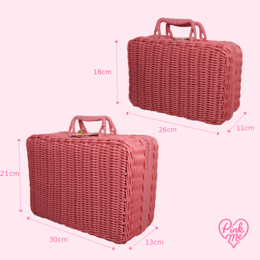 Pink Rattan Basket