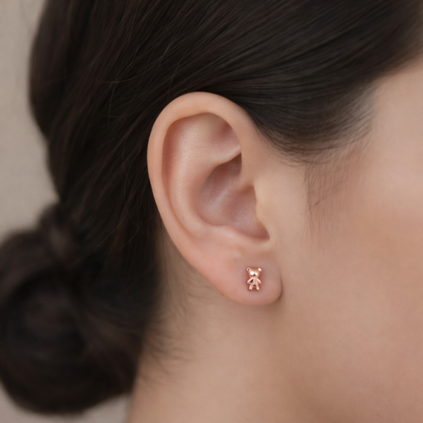 Teddy bear stud earrings