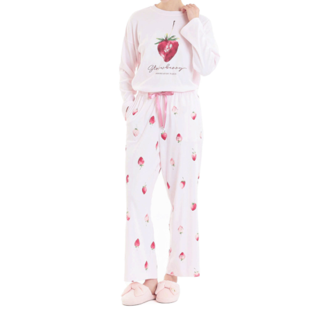 コットンスムースいちごルームウェア
