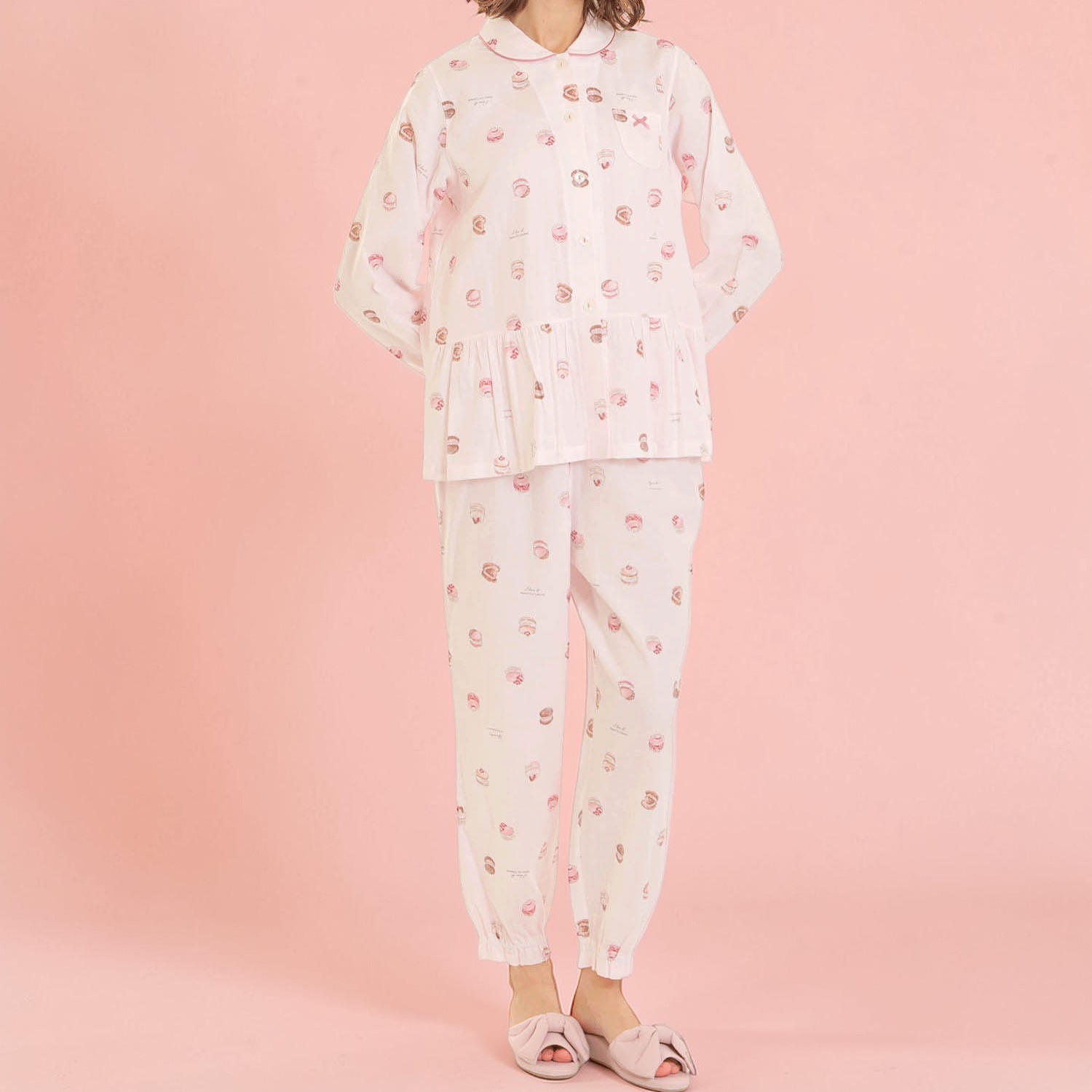 ダブルガーゼマカロンシャツパジャマ