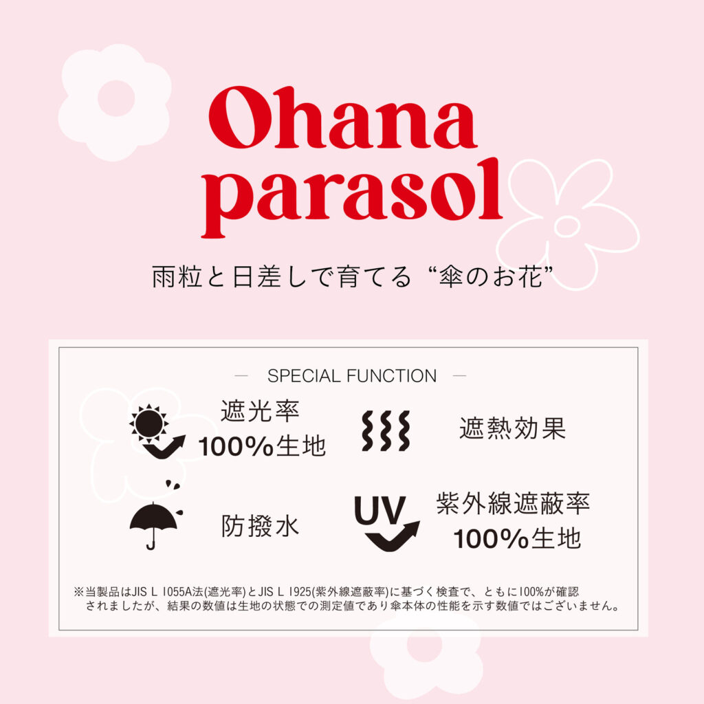 Ohana Parasol 晴雨兼用折り畳み傘 ハート