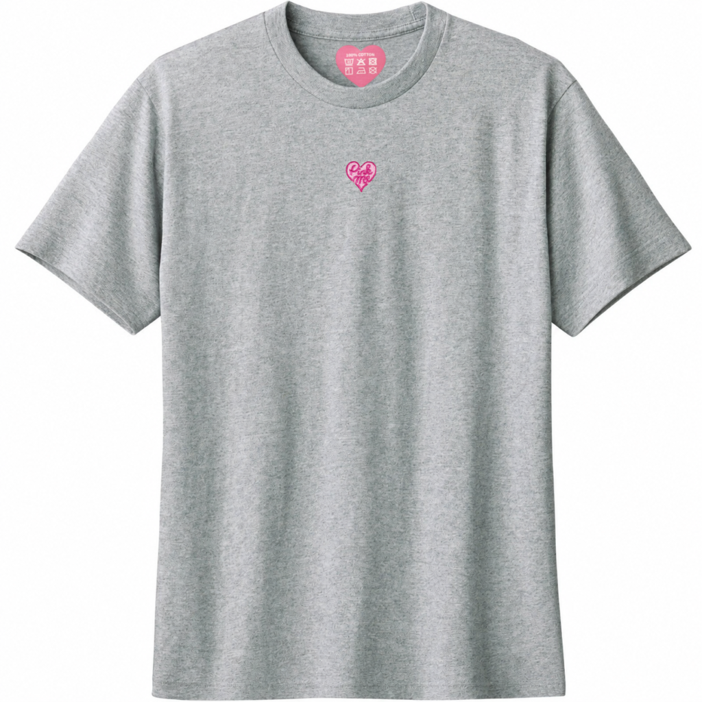 Pink Me ワンポイントTシャツ_センター_グレー