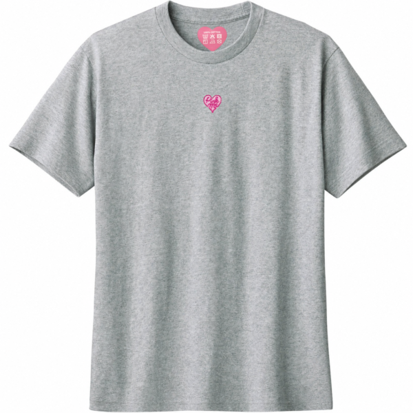 Pink Me ワンポイントTシャツ_センター_グレー