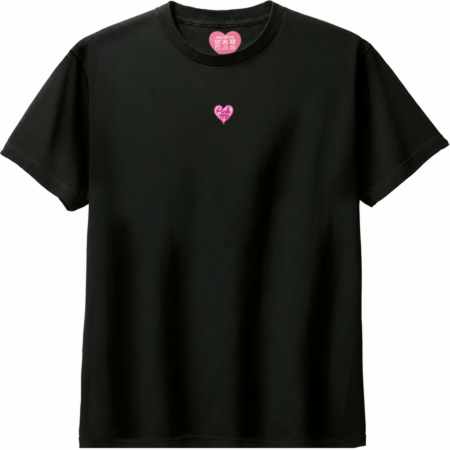 Pink Me ワンポイントTシャツ_センター_ブラック