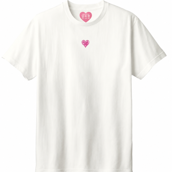 Pink Me ワンポイントTシャツ_センター_ホワイト