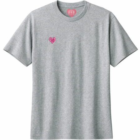 Pink Me ワンポイントTシャツ_右胸_グレー