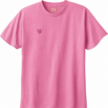 Pink Me ワンポイントTシャツ_右胸_ピンク