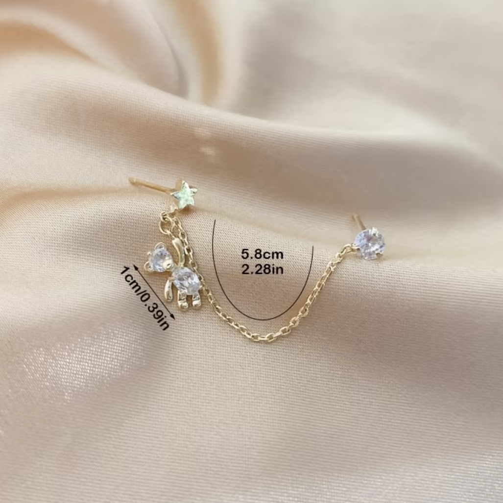 くまさんぶら下がり ステンレスピアス - 画像 (2)