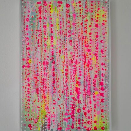 アクリル原画 抽象画 蛍光ピンク・イエローのメインイメージ