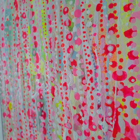 アクリル原画 抽象画 蛍光ピンク・イエローの拡大イメージ
